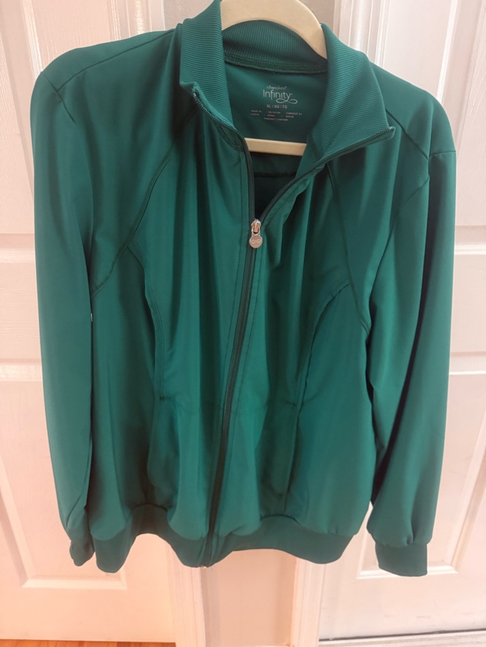 Women’s Deep Green Zip Bomber Jacket - Picture 3 of 5